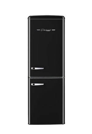 Classic Retro 21.6 in. 7 cu. ft. Retro Bottom Freezer Refrigerator in Midnight Black, ENERGY STAR