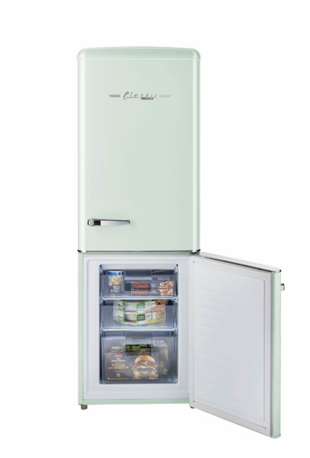 Classic Retro 21.6 in. 7 cu. ft. Retro Bottom Freezer Refrigerator in Summer Mint Green, ENERGY STAR