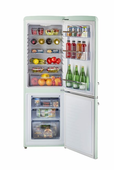 Classic Retro 21.6 in. 7 cu. ft. Retro Bottom Freezer Refrigerator in Summer Mint Green, ENERGY STAR