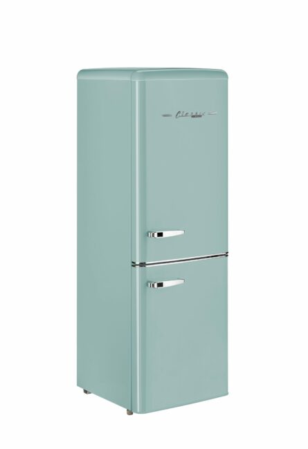 Classic Retro 21.6 in. 7 cu. ft. Retro Bottom Freezer Refrigerator in Ocean Mist Turquoise, ENERGY STAR