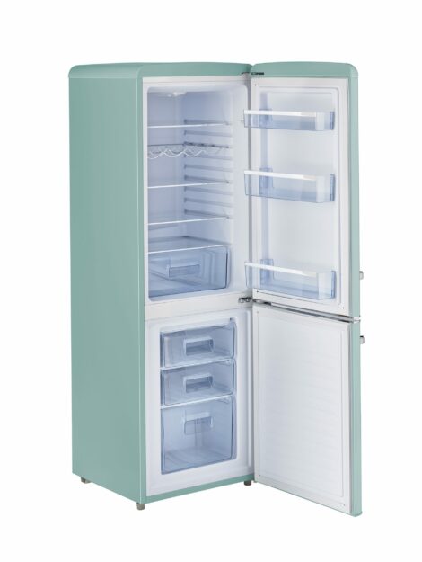 Classic Retro 21.6 in. 7 cu. ft. Retro Bottom Freezer Refrigerator in Ocean Mist Turquoise, ENERGY STAR