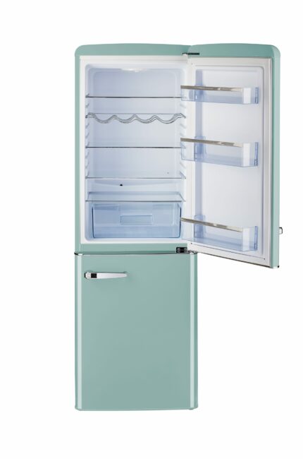 Classic Retro 21.6 in. 7 cu. ft. Retro Bottom Freezer Refrigerator in Ocean Mist Turquoise, ENERGY STAR
