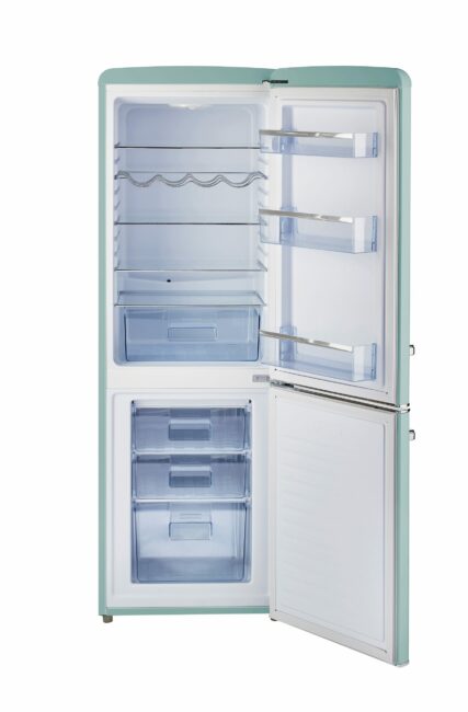 Classic Retro 21.6 in. 7 cu. ft. Retro Bottom Freezer Refrigerator in Ocean Mist Turquoise, ENERGY STAR