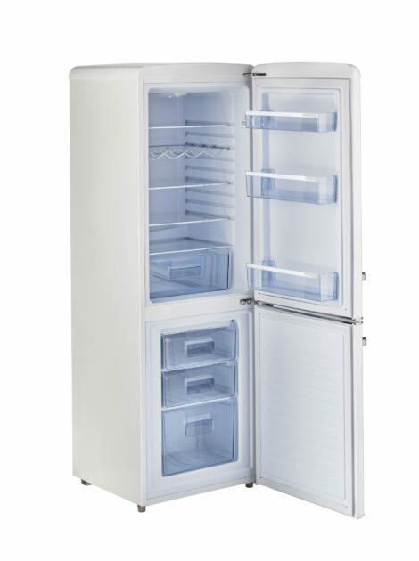 Classic Retro 21.6 in. 7 cu. ft. Retro Bottom Freezer Refrigerator in Marshmallow White, ENERGY STAR