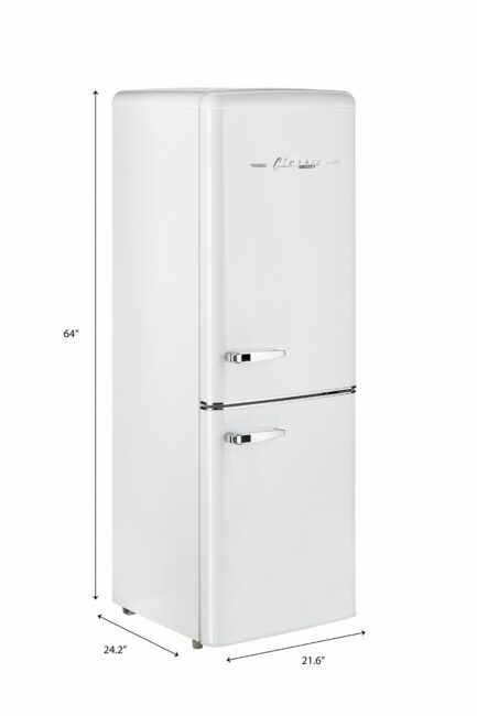 Classic Retro 21.6 in. 7 cu. ft. Retro Bottom Freezer Refrigerator in Marshmallow White, ENERGY STAR