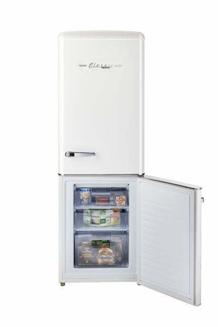 Classic Retro 21.6 in. 7 cu. ft. Retro Bottom Freezer Refrigerator in Marshmallow White, ENERGY STAR