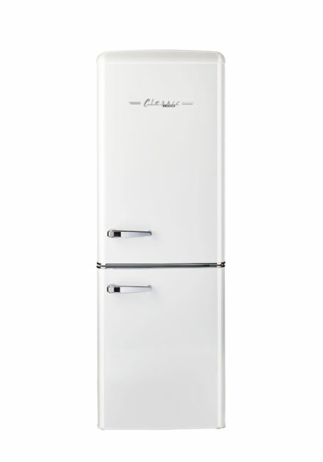 Classic Retro 21.6 in. 7 cu. ft. Retro Bottom Freezer Refrigerator in Marshmallow White, ENERGY STAR