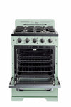 Cuisinière à gaz Classic Rétro avec four à convection, 24 po, 2,9 pi3, Summer Mint Green