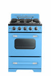 Cuisinière à gaz Classic Rétro avec four à convection, 24 po, 2,9 pi3, Robin Egg Blue