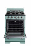Cuisinière à gaz Classic Rétro avec four à convection, 24 po, 2,9 pi3, Ocean Mist Turquoise