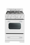 Cuisinière à gaz Classic Rétro avec four à convection, 24 po, 2,9 pi3, Marshmallow White