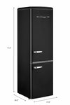 Classic Retro 21.6 in. 8.7 cu. ft. Retro Bottom Freezer Refrigerator in Midnight Black, ENERGY STAR