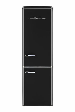 Classic Retro 21.6 in. 8.7 cu. ft. Retro Bottom Freezer Refrigerator in Midnight Black, ENERGY STAR