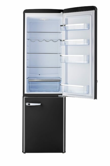 Classic Retro 21.6 in. 8.7 cu. ft. Retro Bottom Freezer Refrigerator in Midnight Black, ENERGY STAR