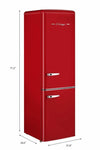 Classic Retro 21.6 in. 8.7 cu. ft. Retro Bottom Freezer Refrigerator in Candy Red, ENERGY STAR
