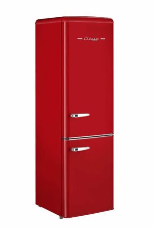 Classic Retro 21.6 in. 8.7 cu. ft. Retro Bottom Freezer Refrigerator in Candy Red, ENERGY STAR