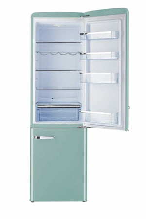 Classic Retro 21.6 in. 8.7 cu. ft. Retro Bottom Freezer Refrigerator in Ocean Mist Turquoise, ENERGY STAR