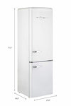Classic Retro 21.6 in. 8.7 cu. ft. Retro Bottom Freezer Refrigerator in Marshmallow White, ENERGY STAR