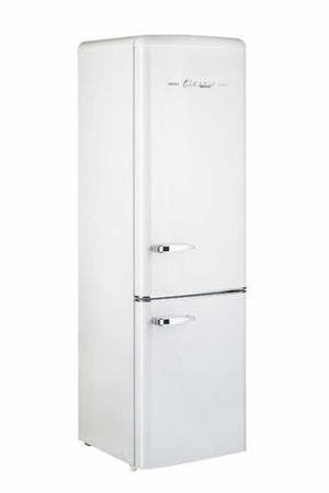 Classic Retro 21.6 in. 8.7 cu. ft. Retro Bottom Freezer Refrigerator in Marshmallow White, ENERGY STAR