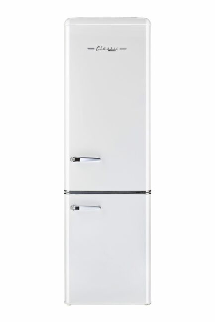 Classic Retro 21.6 in. 8.7 cu. ft. Retro Bottom Freezer Refrigerator in Marshmallow White, ENERGY STAR