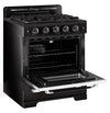 Cuisinière à gaz Classic Rétro avec four à convection, 30 po, 3,9 pi3, Midnight Black