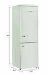 Classic Retro 23.6 in 11.7 cu. ft. Frost Free Retro Bottom Freezer Refrigerator in Summer Mint Green, ENERGY STAR