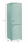 Classic Retro 23.6 in 11.7 cu. ft. Frost Free Retro Bottom Freezer Refrigerator in Ocean Mist Turqoise, ENERGY STAR