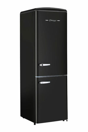 Classic Retro 23.6 in 11.7 cu. ft. Frost Free Retro Bottom Freezer Refrigerator in Midnight Black, ENERGY STAR