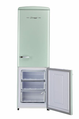 Classic Retro 23.6 in 11.7 cu. ft. Frost Free Retro Bottom Freezer Refrigerator in Summer Mint Green, ENERGY STAR