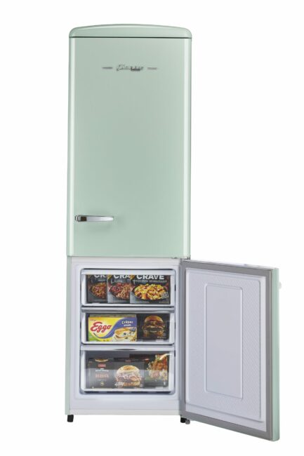 Classic Retro 23.6 in 11.7 cu. ft. Frost Free Retro Bottom Freezer Refrigerator in Summer Mint Green, ENERGY STAR