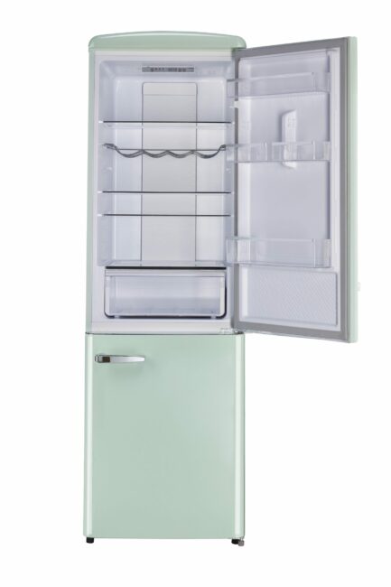 Classic Retro 23.6 in 11.7 cu. ft. Frost Free Retro Bottom Freezer Refrigerator in Summer Mint Green, ENERGY STAR