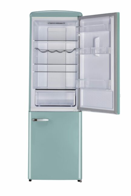 Classic Retro 23.6 in 11.7 cu. ft. Frost Free Retro Bottom Freezer Refrigerator in Ocean Mist Turqoise, ENERGY STAR