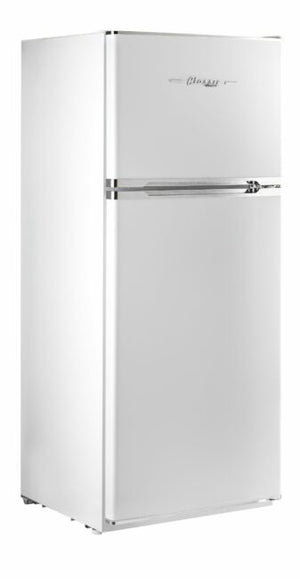 Unique 385 Litre Marshmallow White 12/24 DC Refrigerator/Freezer Retro