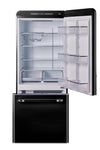 Classic Retro 30 in 17.7 cu. ft. Frost Free Retro Bottom Freezer Refrigerator in Midnight Black, ENERGY STAR