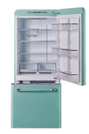 Classic Retro 30 in 17.7 cu. ft. Frost Free Retro Bottom Freezer Refrigerator in Ocean Mist Turquoise, ENERGY STAR