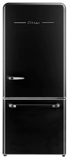 Classic Retro 30 in 17.7 cu. ft. Frost Free Retro Bottom Freezer Refrigerator in Midnight Black, ENERGY STAR