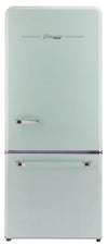 Classic Retro 30 in 17.7 cu. ft. Frost Free Retro Bottom Freezer Refrigerator in Summer Mint Green, ENERGY STAR