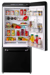 Classic Retro 30 in 17.7 cu. ft. Frost Free Retro Bottom Freezer Refrigerator in Midnight Black, ENERGY STAR