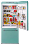 Classic Retro 30 in 17.7 cu. ft. Frost Free Retro Bottom Freezer Refrigerator in Ocean Mist Turquoise, ENERGY STAR
