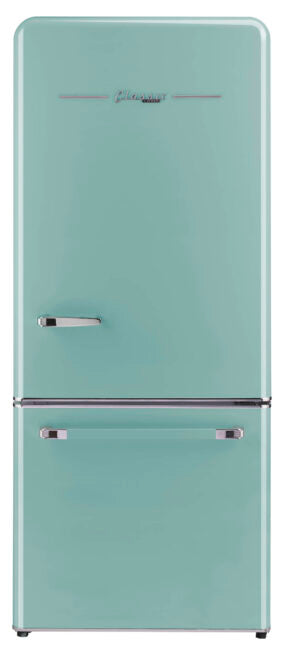 Classic Retro 30 in 17.7 cu. ft. Frost Free Retro Bottom Freezer Refrigerator in Ocean Mist Turquoise, ENERGY STAR