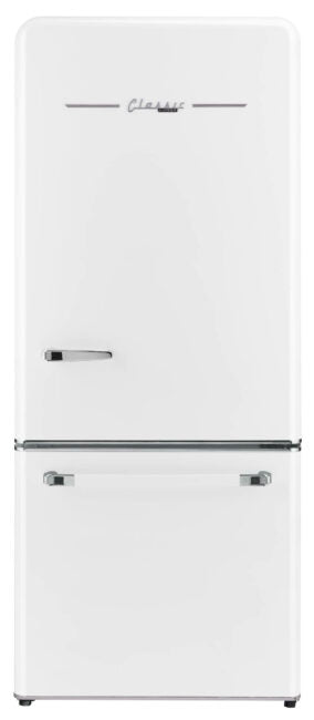 Classic Retro 30 in 17.7 cu. ft. Frost Free Retro Bottom Freezer Refrigerator in Marshmallow White, ENERGY STAR