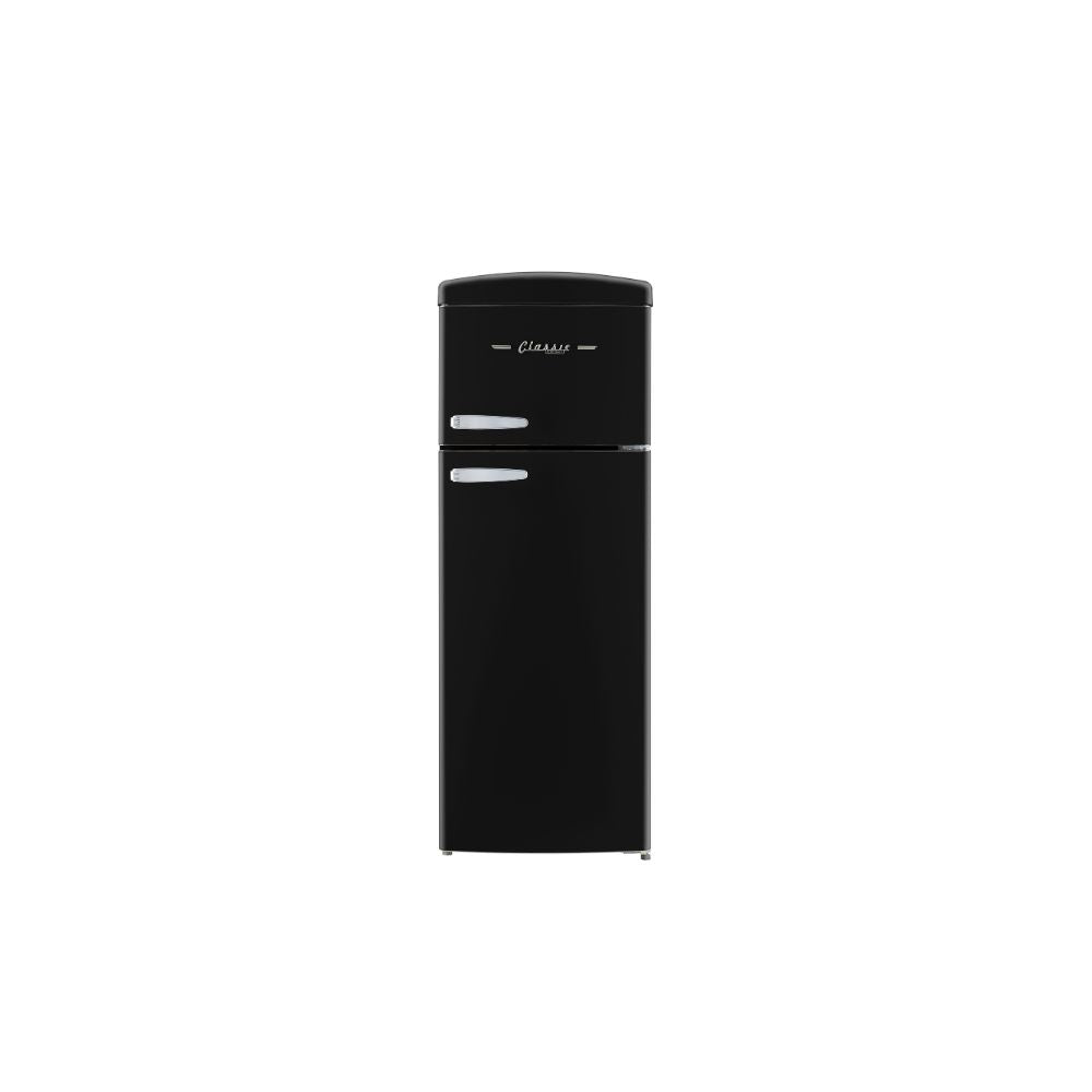Classic Retro 7.5 cu.ft. Top Mount Refrigerator in Matte Black