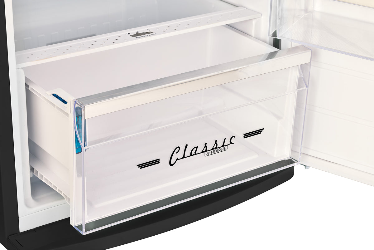 Unique 310L Matte Black Top Mount Refrigerator