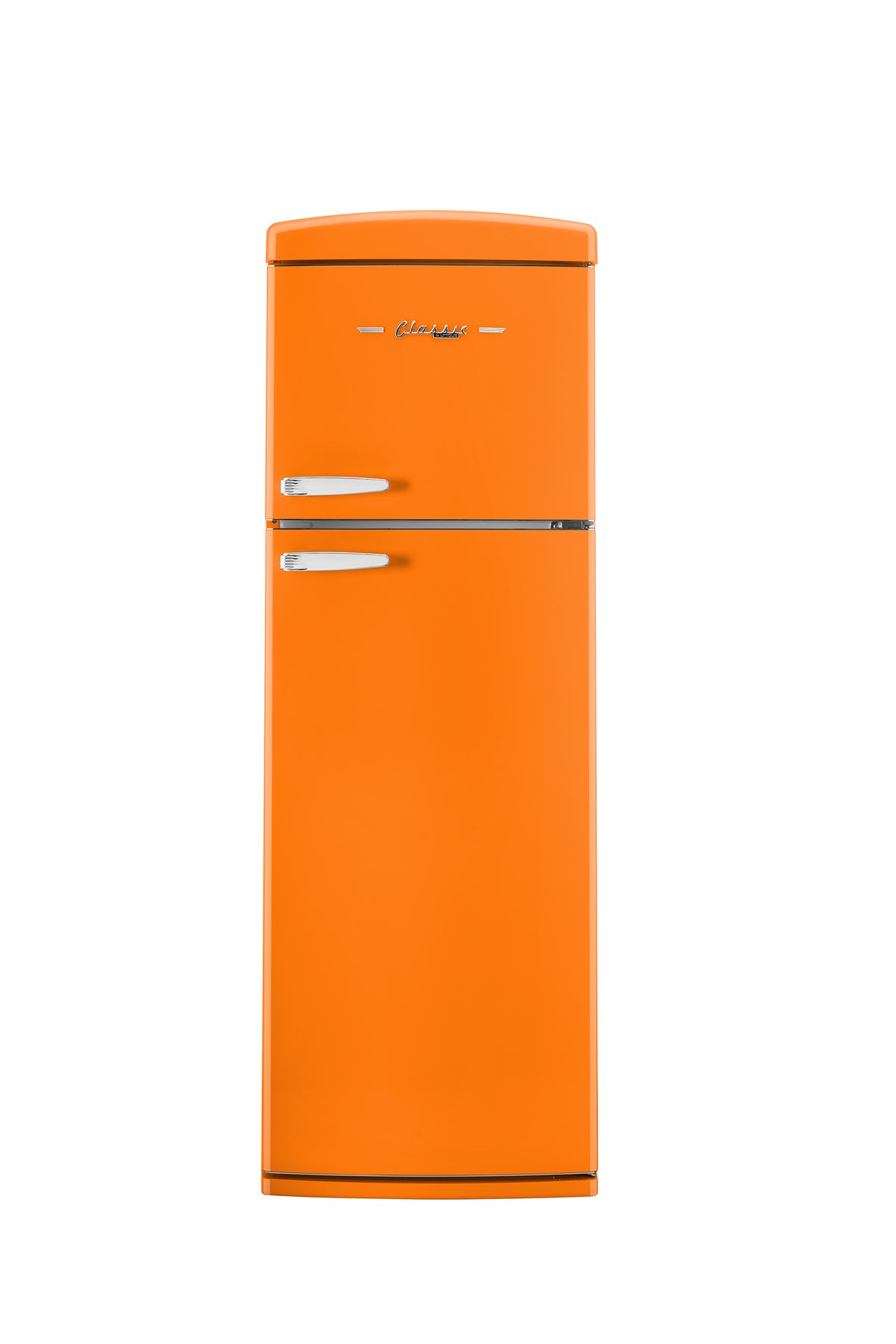 Unique 310L Creamsicle Orange Top Mount Refrigerator