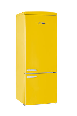 Unique 455L Canary Yellow Bottom Mount Refrigerator