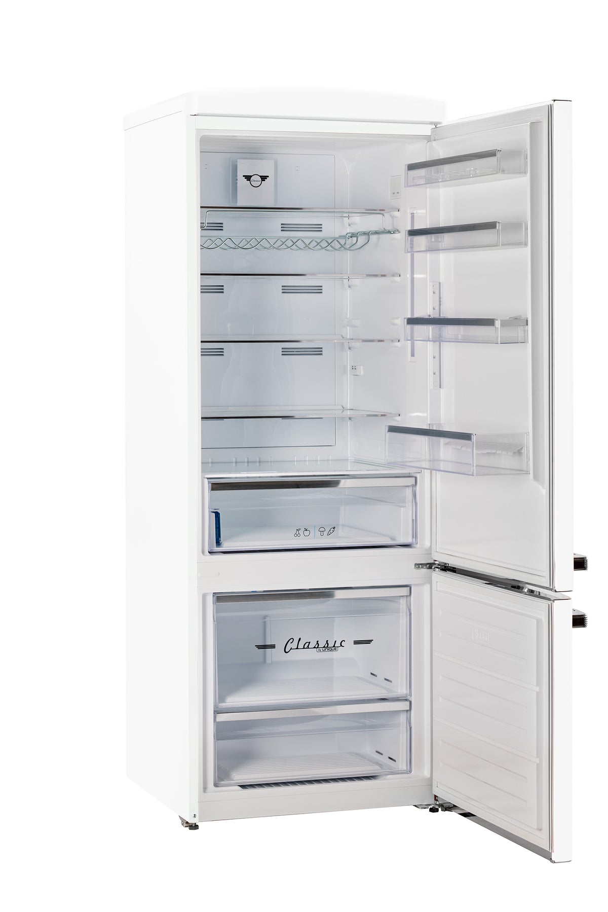 Unique 455L Marshmallow White Bottom Mount Refrigerator