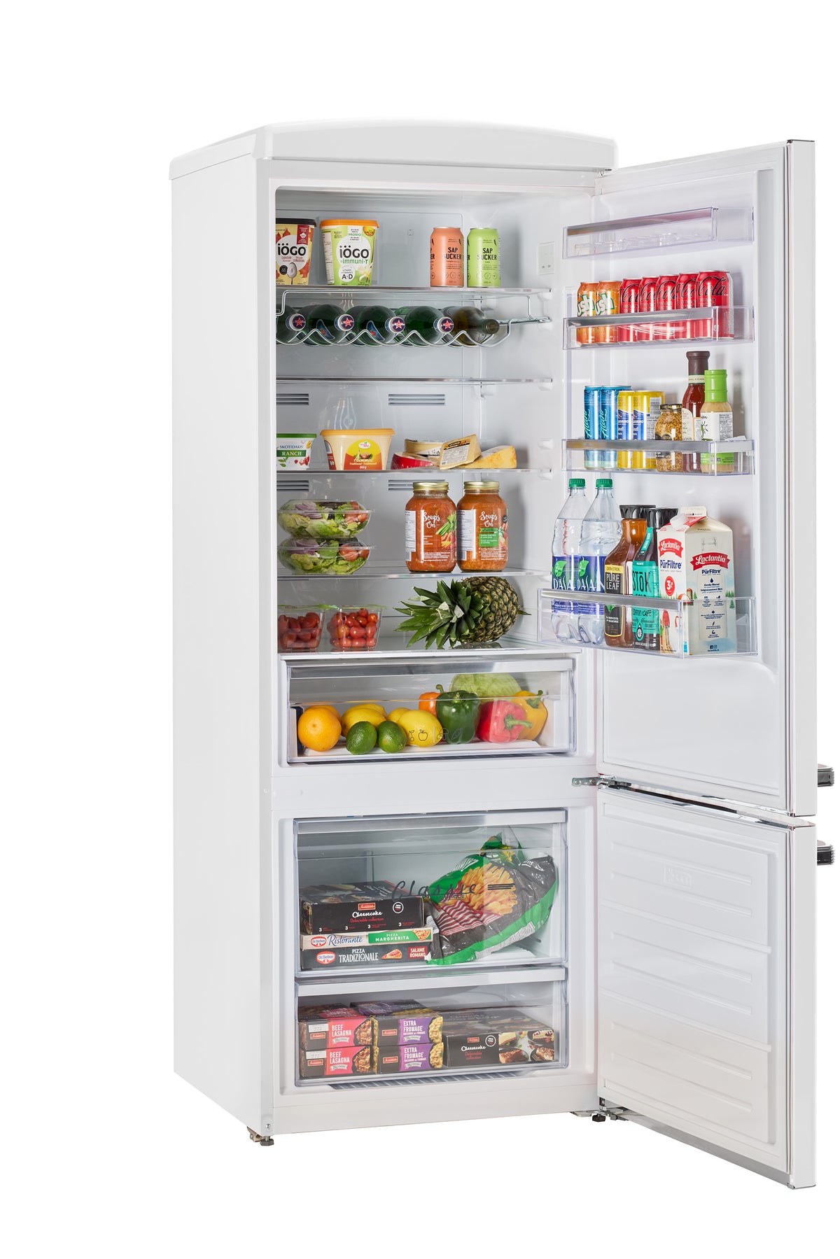Unique 455L Marshmallow White Bottom Mount Refrigerator