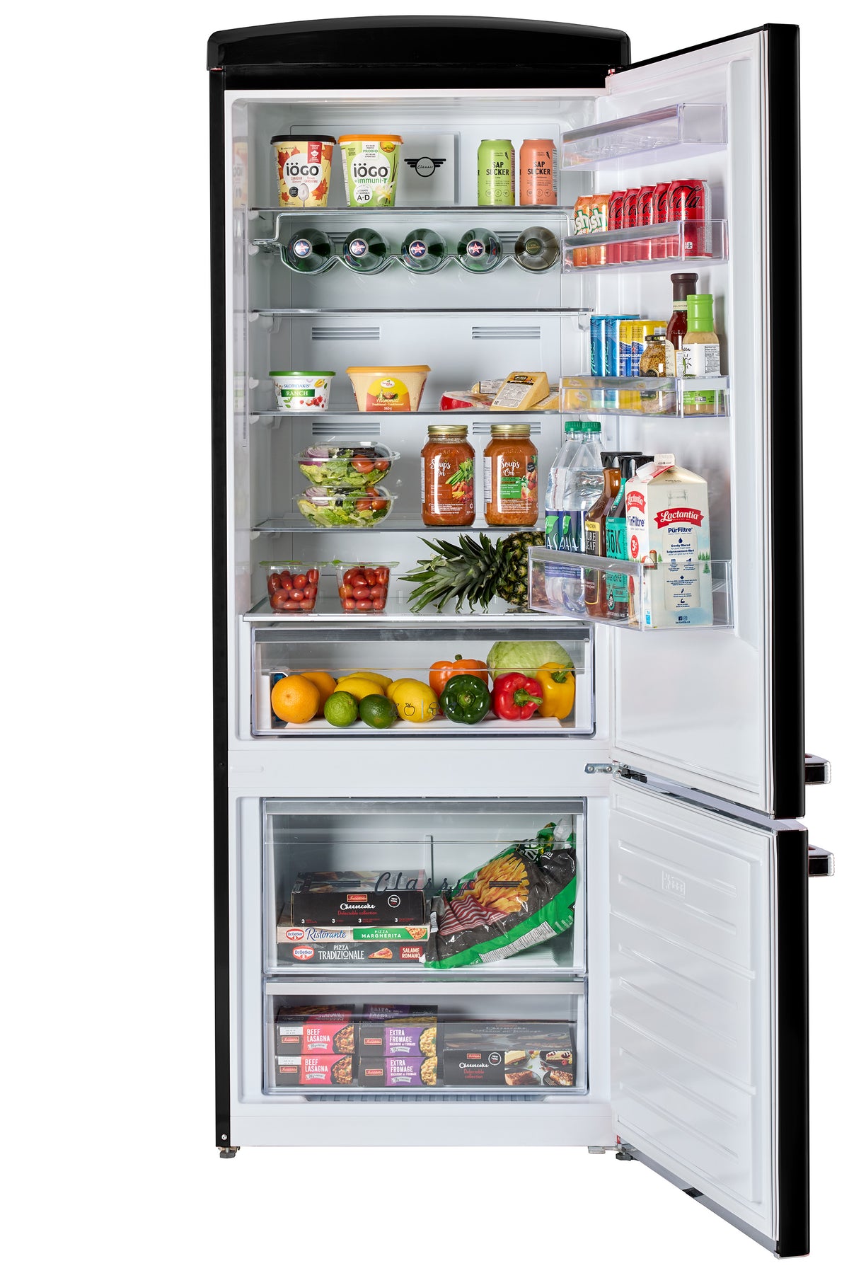 Unique 455L Midnight Black Bottom Mount Refrigerator