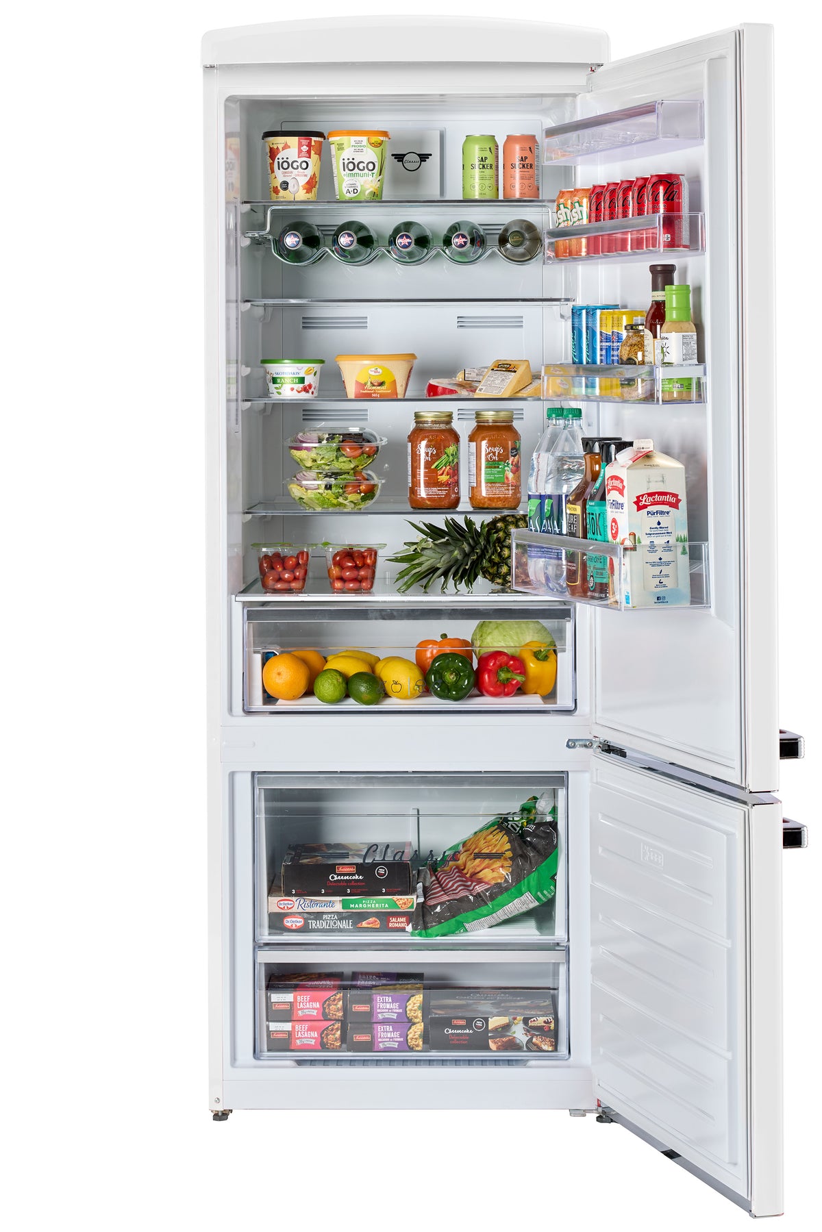 Unique 455L Marshmallow White Bottom Mount Refrigerator
