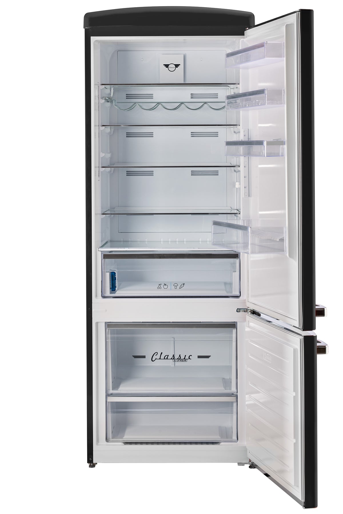 Unique 455L Matte Black Bottom Mount Refrigerator